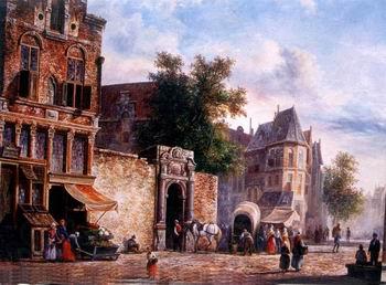 unknow artist European city landscape, street landsacpe, construction, frontstore, building and architecture.262 France oil painting art